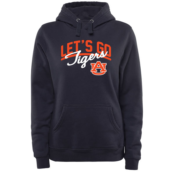 Men NCAA Auburn Tigers Women Plus Sizes Lets Go Pullover Hoodie Navy->women ncaa jersey->Women Jersey